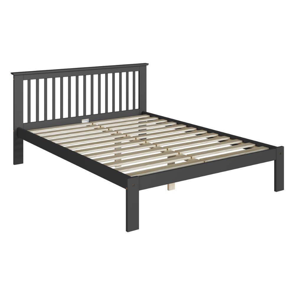 Cama De Casal De Madeira Maciça Para Colchão 138x188cm Multimóveis Cr35273 Charcoal - 4