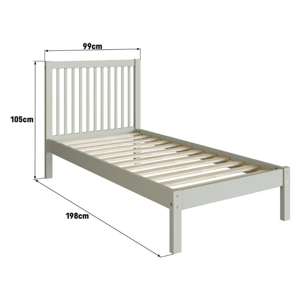 Cama De Solteiro De Madeira Maciça Para Colchão 88x188cm Multimóveis Cr35277 Verde Frost - 5