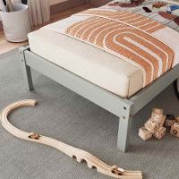 Cama De Solteiro De Madeira Maciça Para Colchão 88x188cm Multimóveis Cr35277 Verde Frost