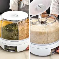 Dispensador De Alimentos E Grãos Giratório Com 6 Divisões - 6