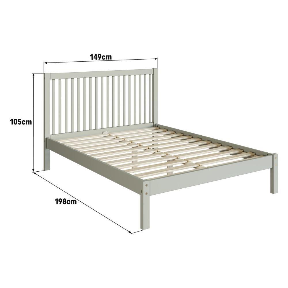 Cama De Casal De Madeira Maciça Para Colchão 138x188cm Multimóveis Cr35276 Verde Frost - 5