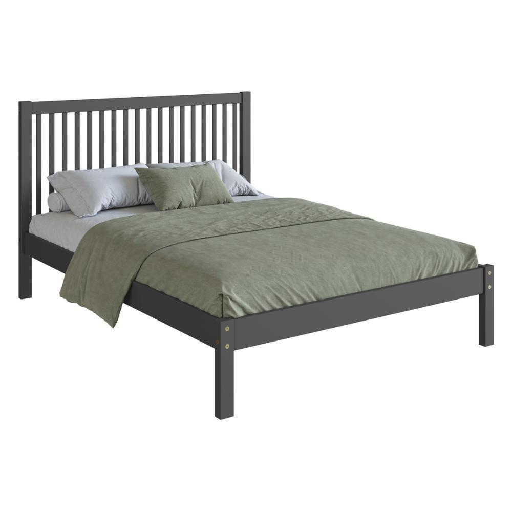 Cama De Casal De Madeira Maciça Para Colchão 138x188cm Multimóveis Cr35276 Charcoal - 2