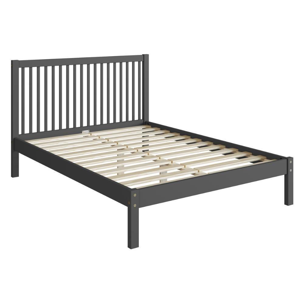 Cama De Casal De Madeira Maciça Para Colchão 138x188cm Multimóveis Cr35276 Charcoal - 3