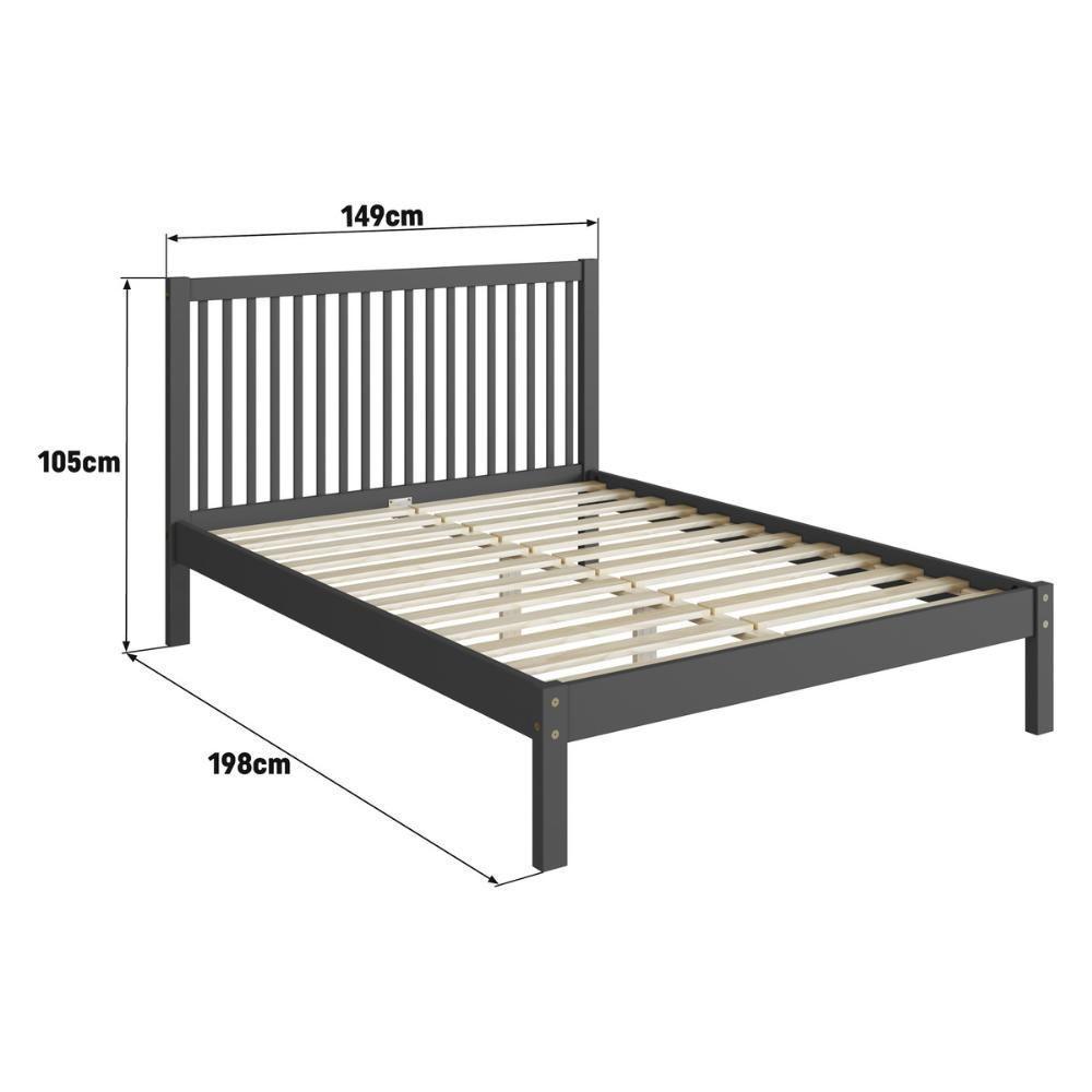 Cama De Casal De Madeira Maciça Para Colchão 138x188cm Multimóveis Cr35276 Charcoal - 5