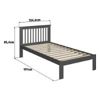 Cama De Solteiro De Madeira Maciça Para Colchão 88x188cm Multimóveis Cr35274 Charcoal - 4