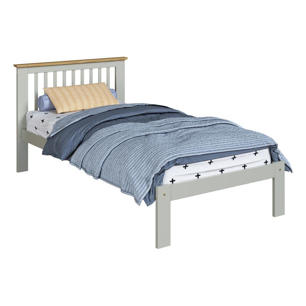 Cama De Solteiro De Madeira Maciça Para Colchão 88x188cm Multimóveis Verde Frost/oak CR35274 - 2