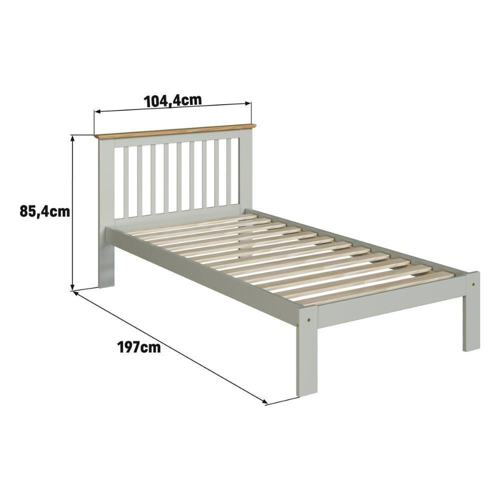 Cama De Solteiro De Madeira Maciça Para Colchão 88x188cm Multimóveis Verde Frost/oak CR35274 - 4