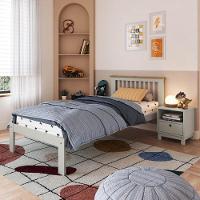 Cama De Solteiro De Madeira Maciça Para Colchão 88x188cm Multimóveis Verde Frost/oak CR35274 - 1