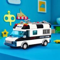 Carro Policia 77 Peças Lego Brinquedo Com Luz Som - 2