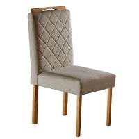 Conjunto Sala De Jantar 6 Lugares Espanha Mesa E Cadeiras Mel/off-white/linho Areia