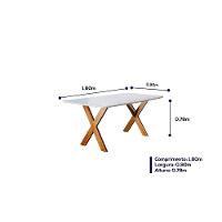 Conjunto Sala De Jantar 6 Lugares Espanha Mesa E Cadeiras Mel/off-white/linho Areia - 5