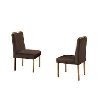 Conjunto Sala De Jantar Com 4 Lugares Slim Móveis Mundial Mel-off White-marrom