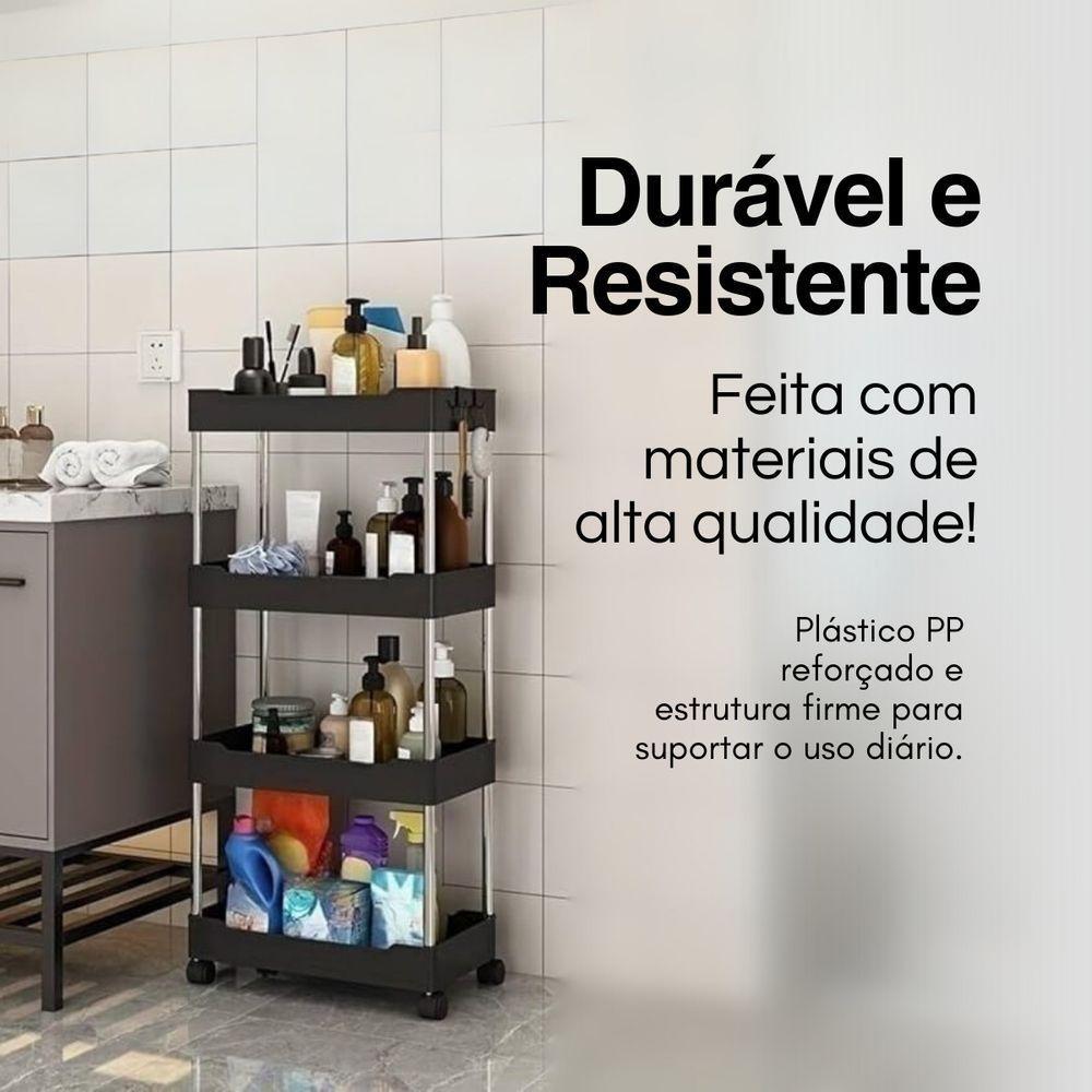 Estante Organizadora Móvel 4 Andares Prateleiras Com Rodízios - 3
