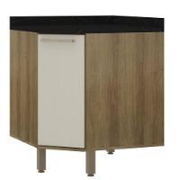 Balcão Canto Diagonal Com Tampo 1 Porta Luciane Isis Avela/mocca - 1