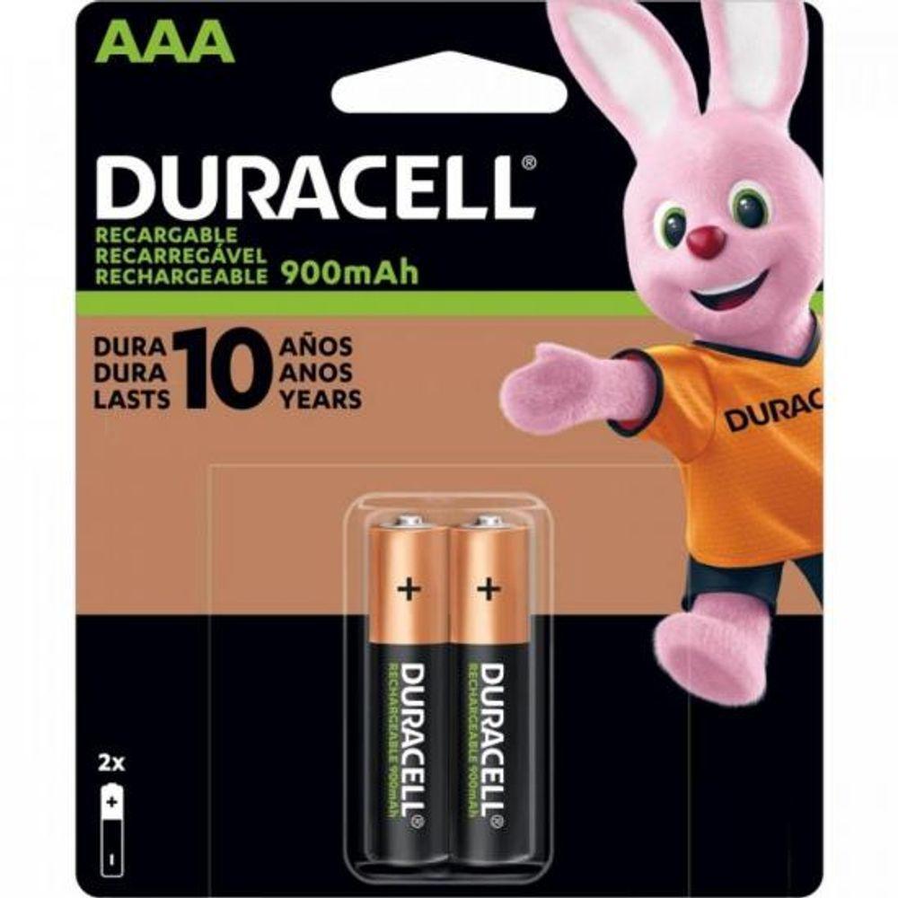 Pilha Recarregável Aaa 900mah (c/2 Pilhas) Duracell  - 1