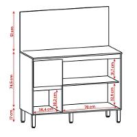 Balcão Com Tampo Cozinha Art 120 Cm Com 3 Portas E 2 Gavetas Branco Ártico Travertino - 3