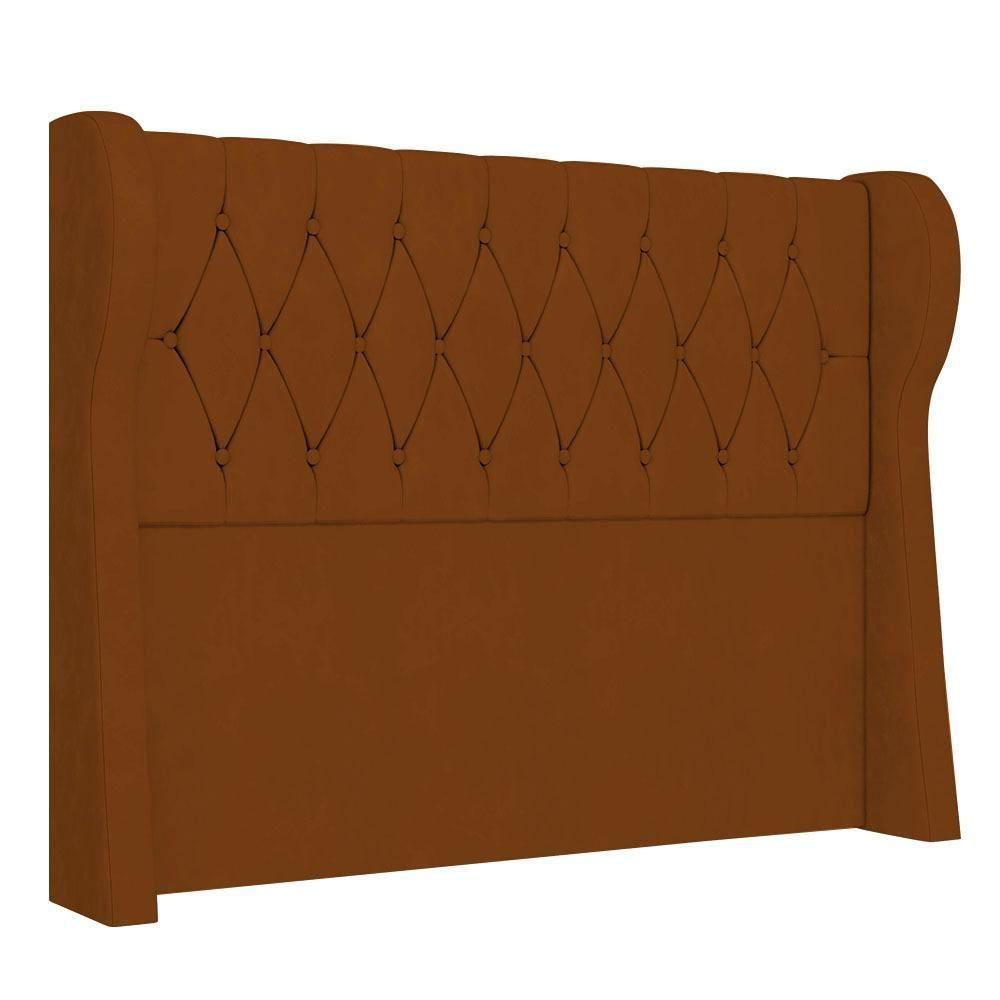 Cabeceira Casal King Cama Box 195cm Malva I02 Veludo Terracota - Mpozenato - 1