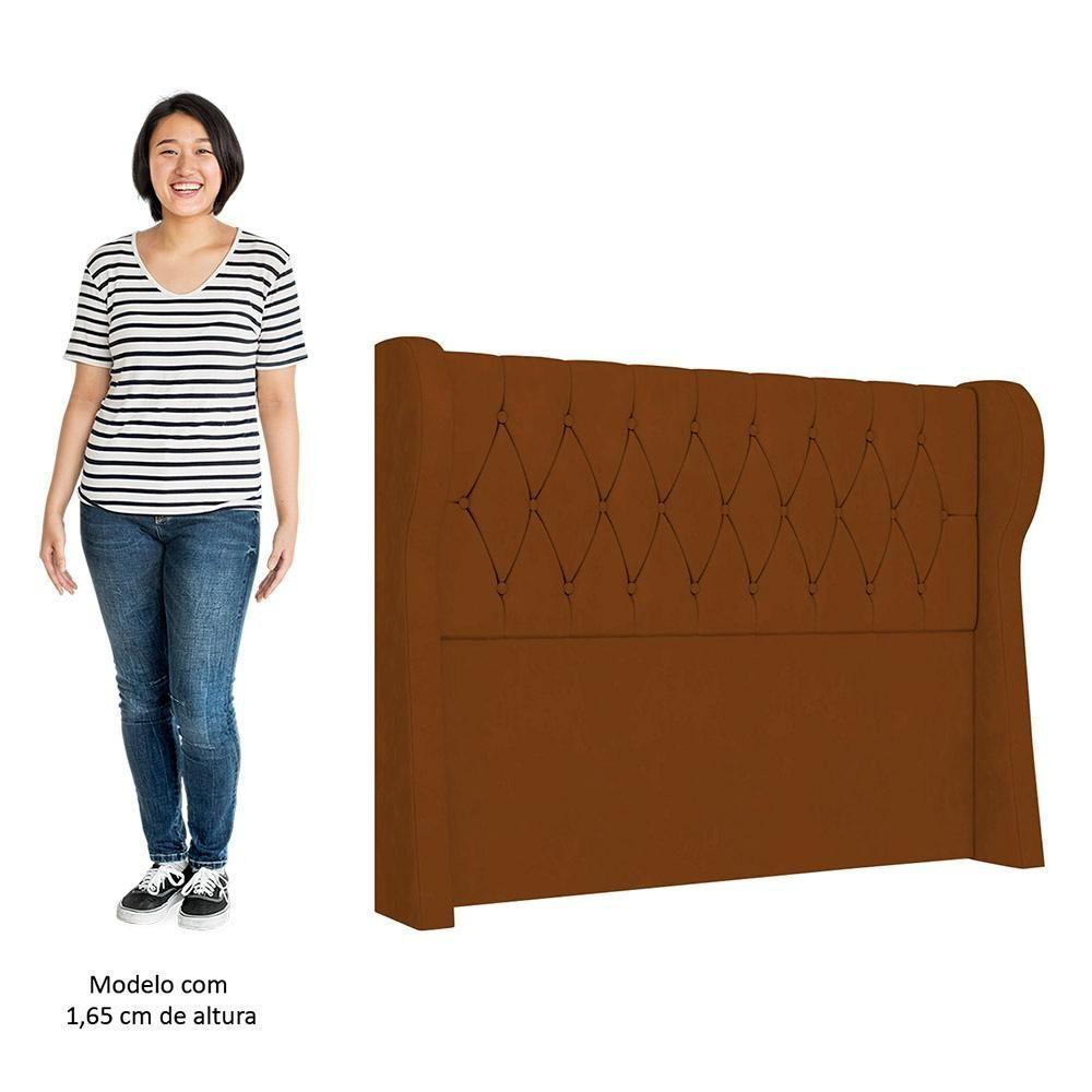 Cabeceira Casal King Cama Box 195cm Malva I02 Veludo Terracota - Mpozenato - 5