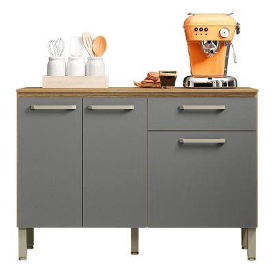 Balcão De Cozinha Com Tampo 120cm Louis K02 Freijó-gris - Mpozenato