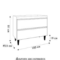 Balcão De Cozinha 100cm Sem Tampo Julia Z34 Freijó-preto - Mpozenato