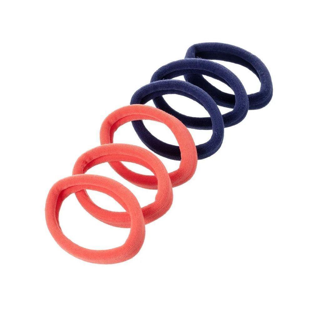 Elásticos De Cabelo 6 Unidades Proart Sem Metal, Não Marcam Os Fios, Perfeitos Para Penteados Azul-laranja - 2