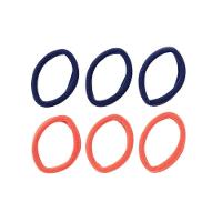 Elásticos De Cabelo 6 Unidades Proart Sem Metal, Não Marcam Os Fios, Perfeitos Para Penteados Azul-laranja - 3
