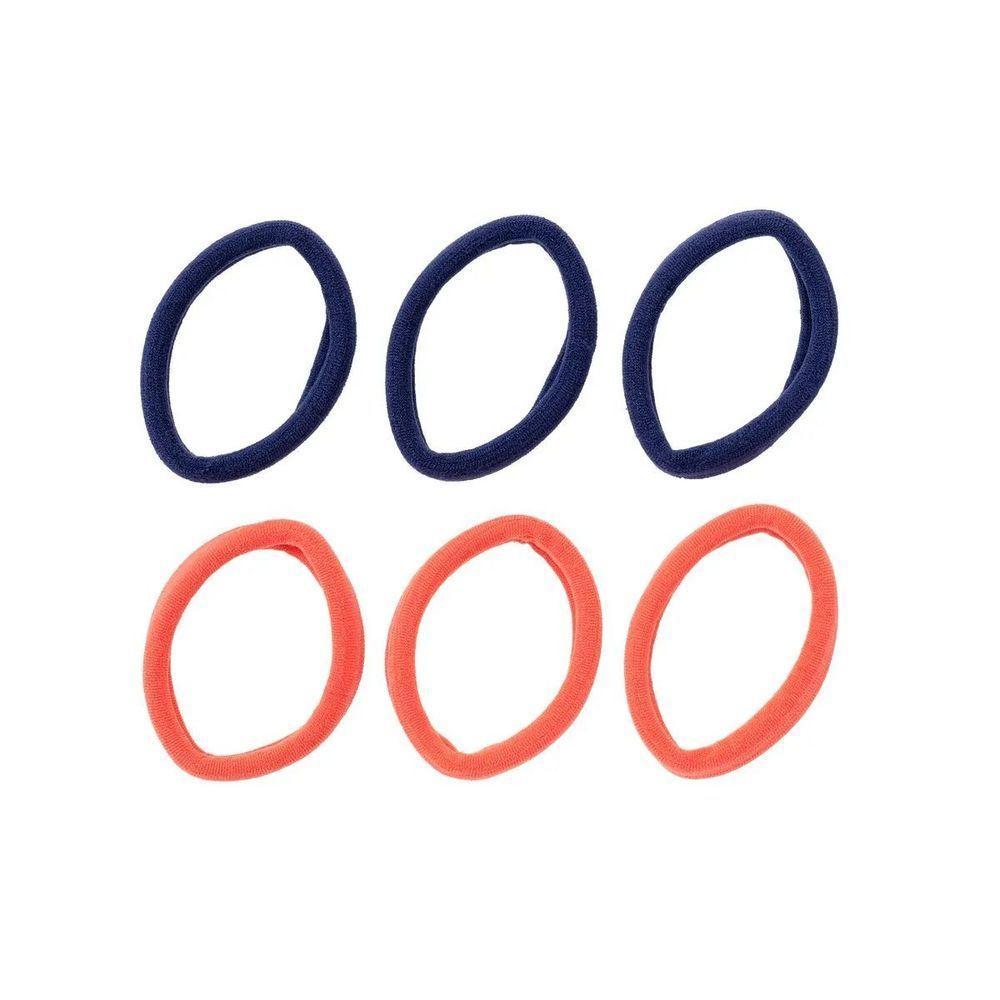 Elásticos De Cabelo 6 Unidades Proart Sem Metal, Não Marcam Os Fios, Perfeitos Para Penteados Azul-laranja - 3