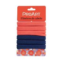 Elásticos De Cabelo 6 Unidades Proart Sem Metal, Não Marcam Os Fios, Perfeitos Para Penteados Azul-laranja - 1