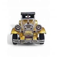 Carrinho Miniatura Antigo Clássico Fricção Colecionável 24cm Dourado Jr0867 - 2