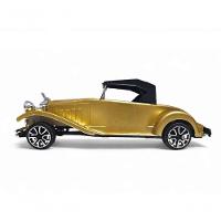 Carrinho Miniatura Antigo Clássico Fricção Colecionável 24cm Dourado Jr0867 - 5