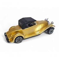Carrinho Miniatura Antigo Clássico Fricção Colecionável 24cm Dourado Jr0867 - 6