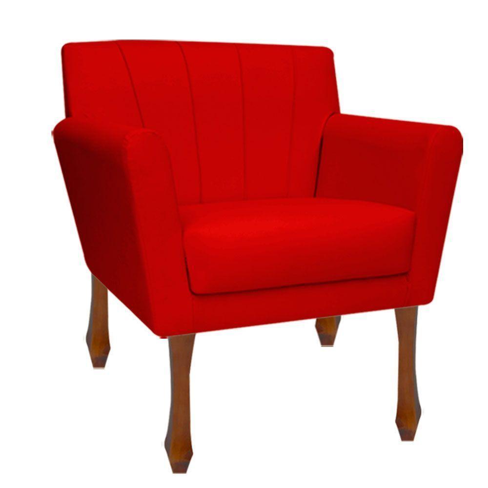 Kit Recamier Sofá Divã Clinica 140 + 2 Poltrona Iza Retro suede Vermelho - 4