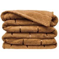 Cobertor Manta Fluffy Casal Queen 2,40m X 2,20m Listras Super Macio - Caramelo - 1