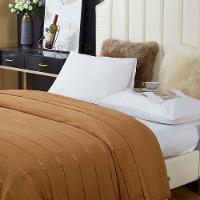 Cobertor Manta Fluffy Casal Queen 2,40m X 2,20m Listras Super Macio - Caramelo - 3