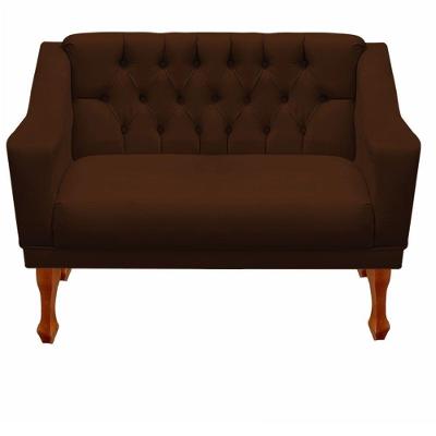 Namoradeira Decorativa Recepção Grecia Dritex suede Marrom