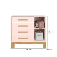 Cômoda Para Quarto Infantil Q Encanto Slim rosa Acetinado - 2