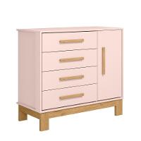 Cômoda Para Quarto Infantil Q Encanto Slim rosa Acetinado - 3