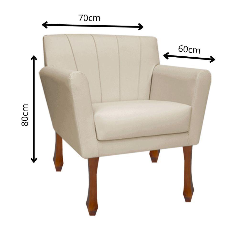 Kit Recamier Sofá Divã Clinica 180 + 2 Poltrona Iza Retro sintetico Bege - 6