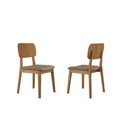 Kit 2 Cadeiras Valença Móveis Minas Courino Marrom