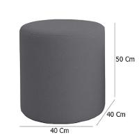 Puff Beca Cilindro Suede Live - 7 Decor Cinza Escuro - 4