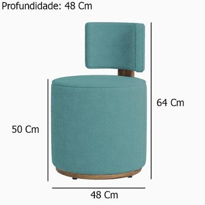 Puff Margo Decorativo Orgânico Boucle - 7 Decor Azul Claro