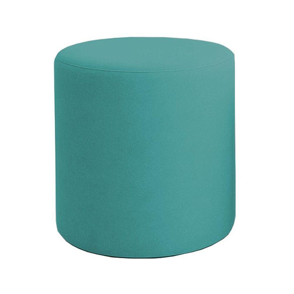 Puff Beca Cilindro Suede Live - 7 Decor Azul Turquesa - 1
