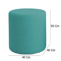 Puff Beca Cilindro Suede Live - 7 Decor Azul Turquesa - 4