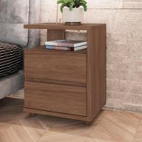 Mesa De Cabeceira 2 Gavetas 48 Cm Campeche Castanho Henn - 2
