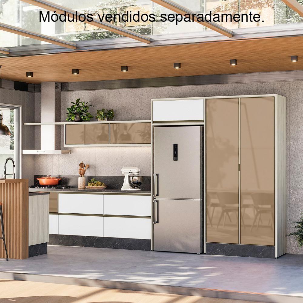 Balcao Tampo 2g Vidro 80cm Mdf Kali 16415 Bianco Toq Branco Uv Nicioli - 9