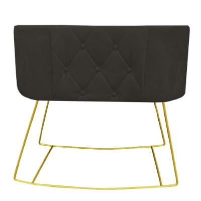 Mini Berço Aconchego Com Balanço Suede Marrom D'classe Decor