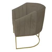 Kit 04 Poltrona Julia Com Base De Ferro Sala De Estar Escritório Recepção Clinica Suede Marrom Rato D'classe Decor