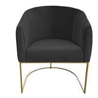 Poltrona Julia Com Base De Ferro Sala De Estar Escritório Recepção Clinica Suede Grafite D'classe Decor - 1