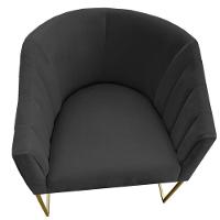 Poltrona Julia Com Base De Ferro Sala De Estar Escritório Recepção Clinica Suede Grafite D'classe Decor - 2