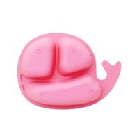 Prato Infantil Menino Menina Com Divisórias Interna Acompanha Tampa Personalizado Formato Baleira rosa - 2